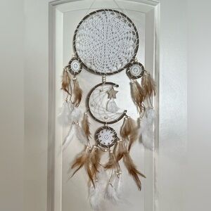 Large Macrame Moon and Star Dream Catcher
